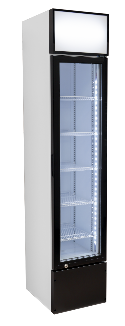 White five-shelf display cabinet cooler.