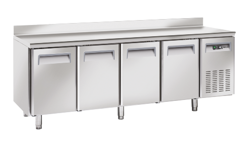 Professional cooler counter with four doors.