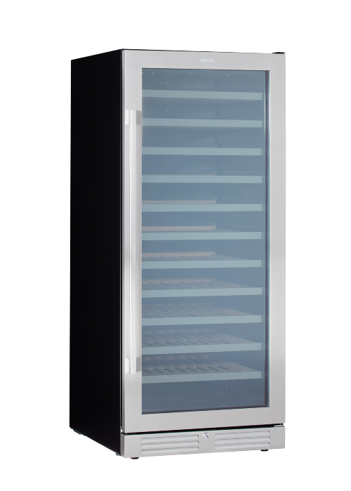 Wine cooler with two temperature zones.